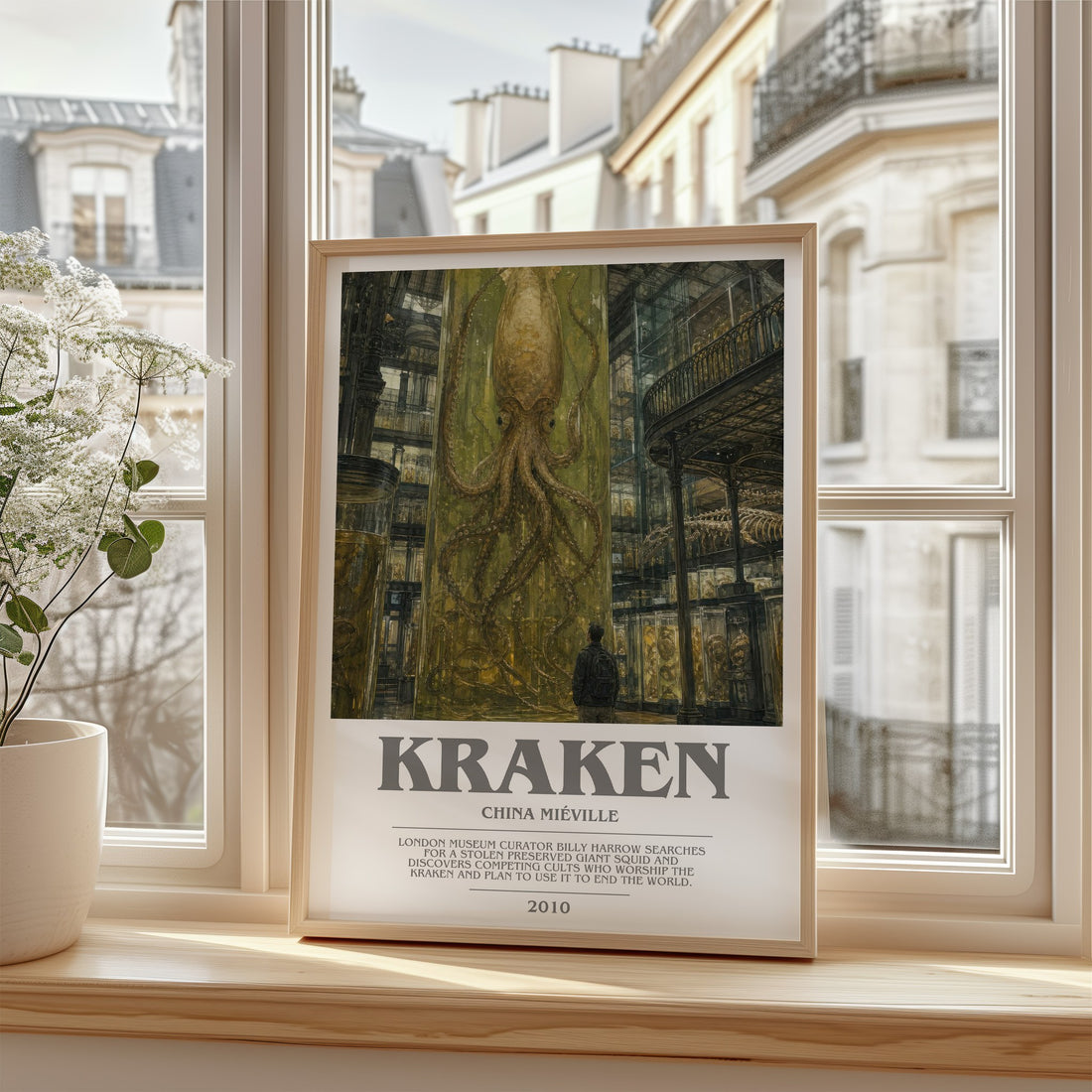 Kraken bookish poster colour and style options – China Miéville book art