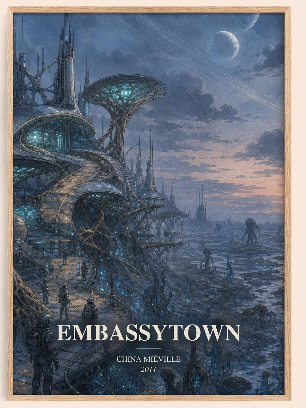 Embassytown watercolour book poster by China Miéville – framed literary art print