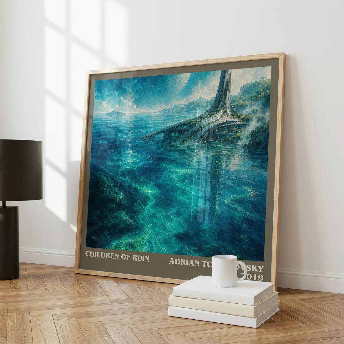 Children of Ruin literary print framed by window – literary home decor