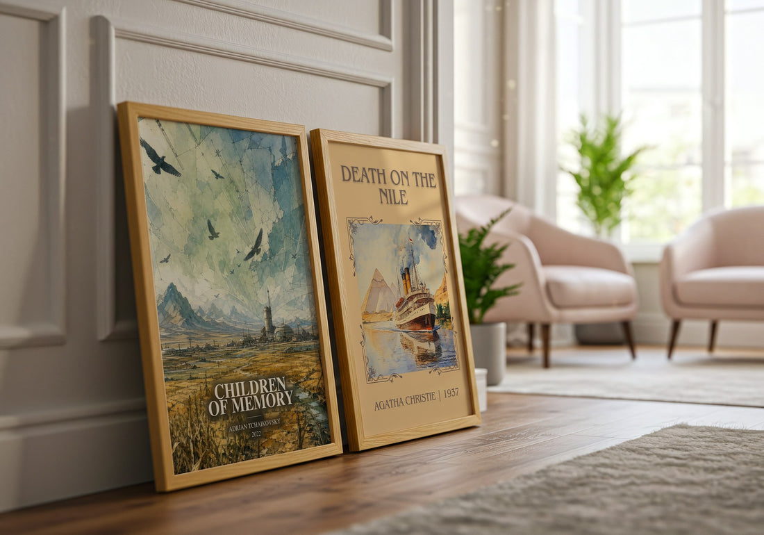 Children of Memory watercolour print framed by window – literary home decor