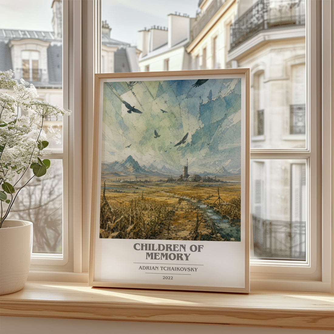 Children of Memory book cover poster colour and style options – Adrian Tchaikovsky book art