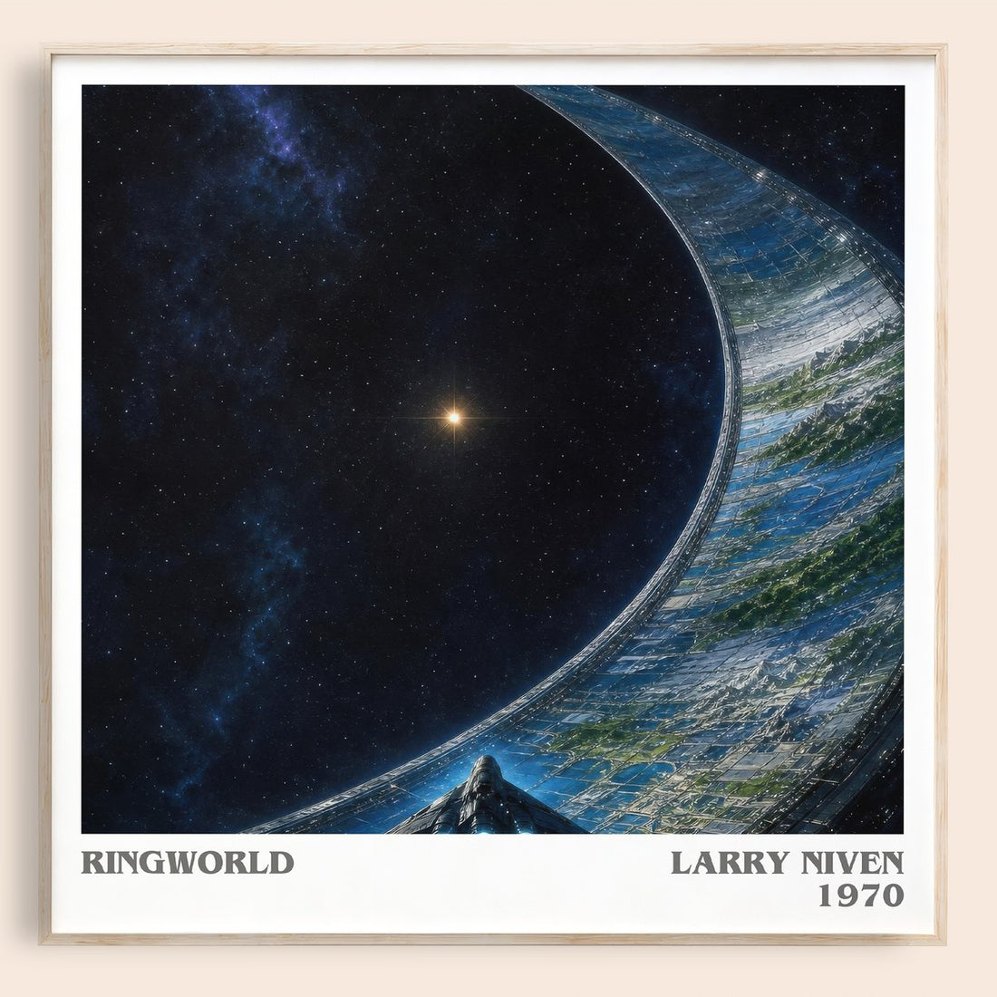 Ringworld literary book poster by Larry Niven – framed literary art print
