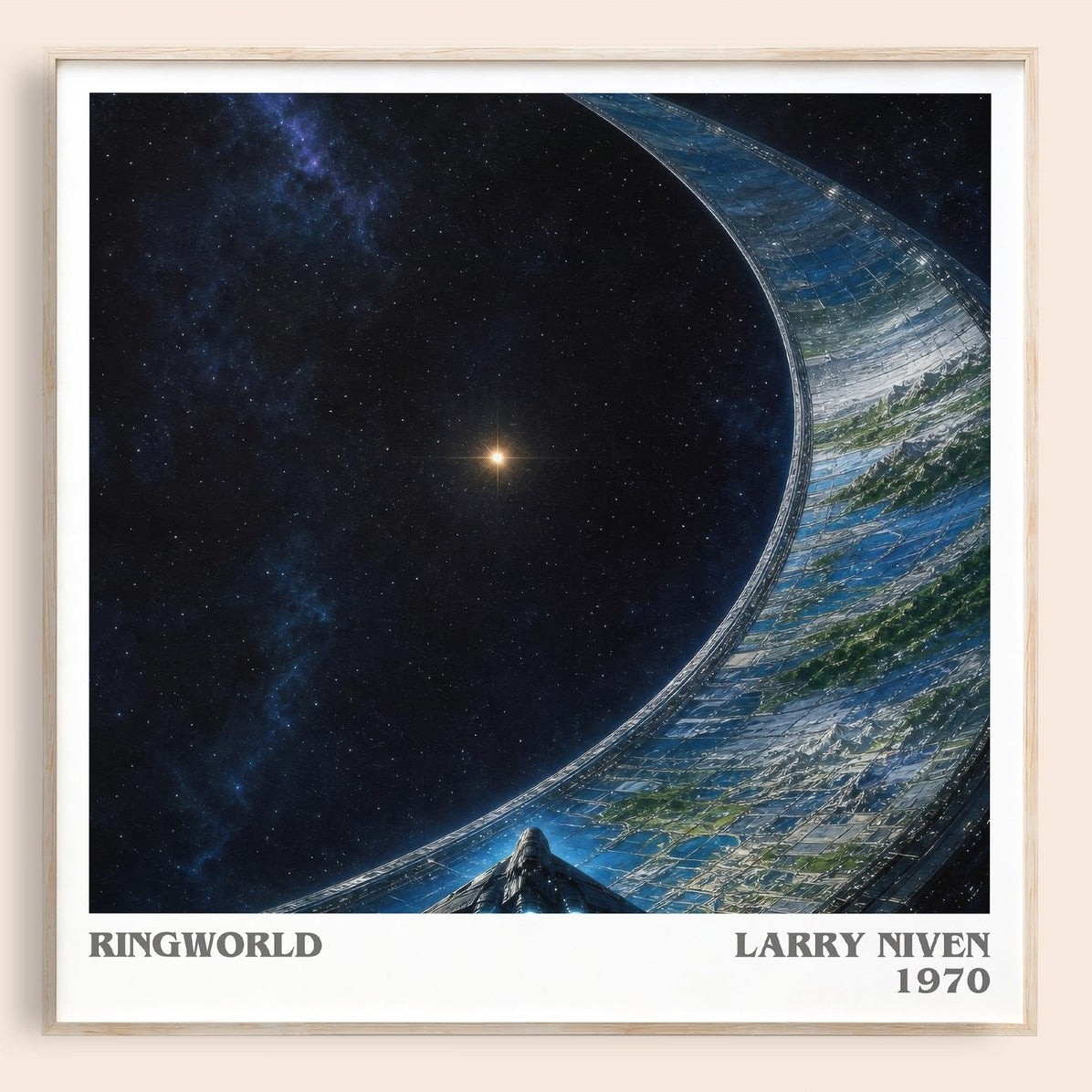 Ringworld literary book poster by Larry Niven – framed literary art print