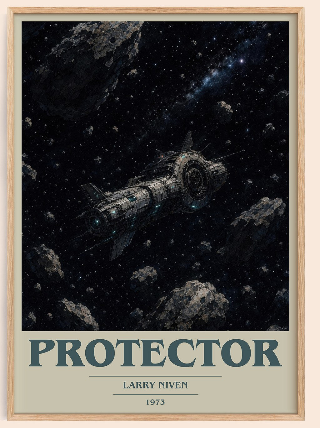 Protector book cover book poster by Larry Niven – framed literary art print