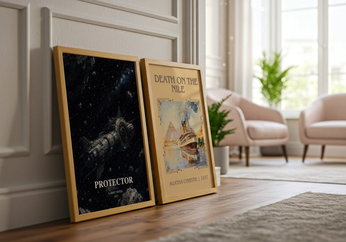 Protector watercolour print framed by window – literary home decor