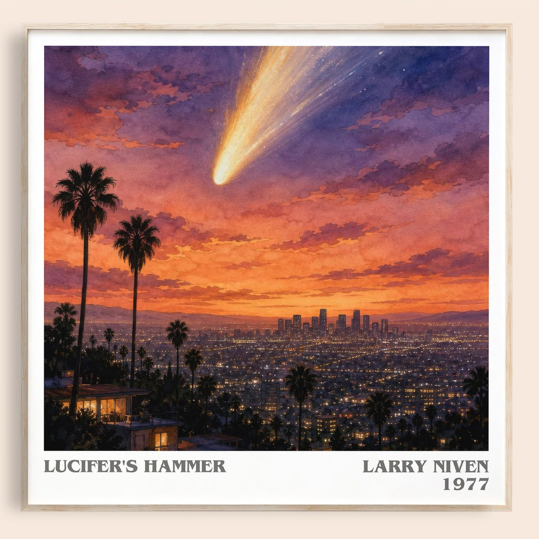 Lucifer's Hammer literary book poster by Larry Niven – framed literary art print