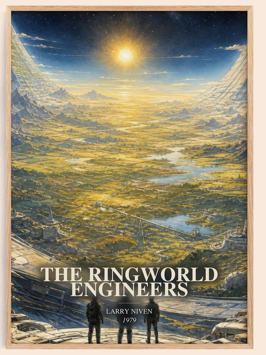 The Ringworld Engineers watercolour book poster by Larry Niven – framed literary art print