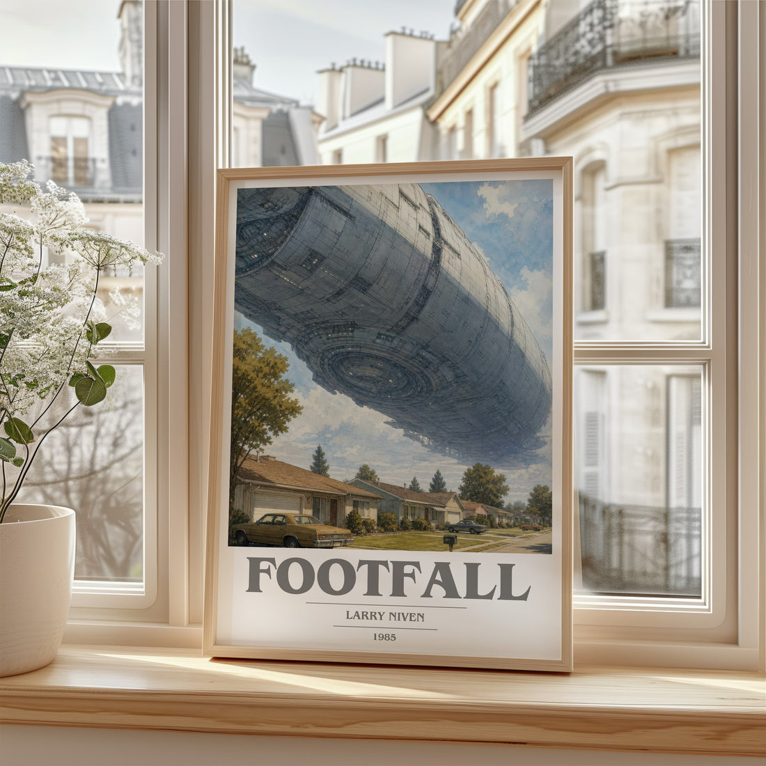 Footfall book cover poster colour and style options – Larry Niven book art