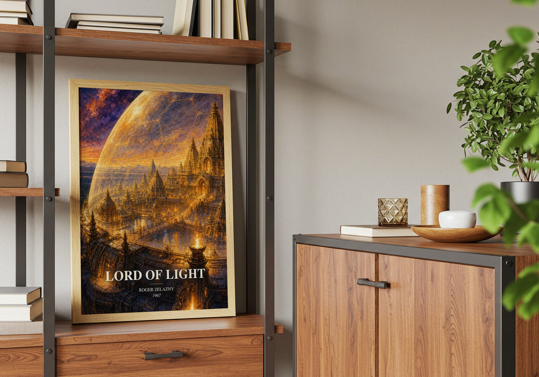 Lord of Light book watercolour illustration paper finish options – matte satin gloss