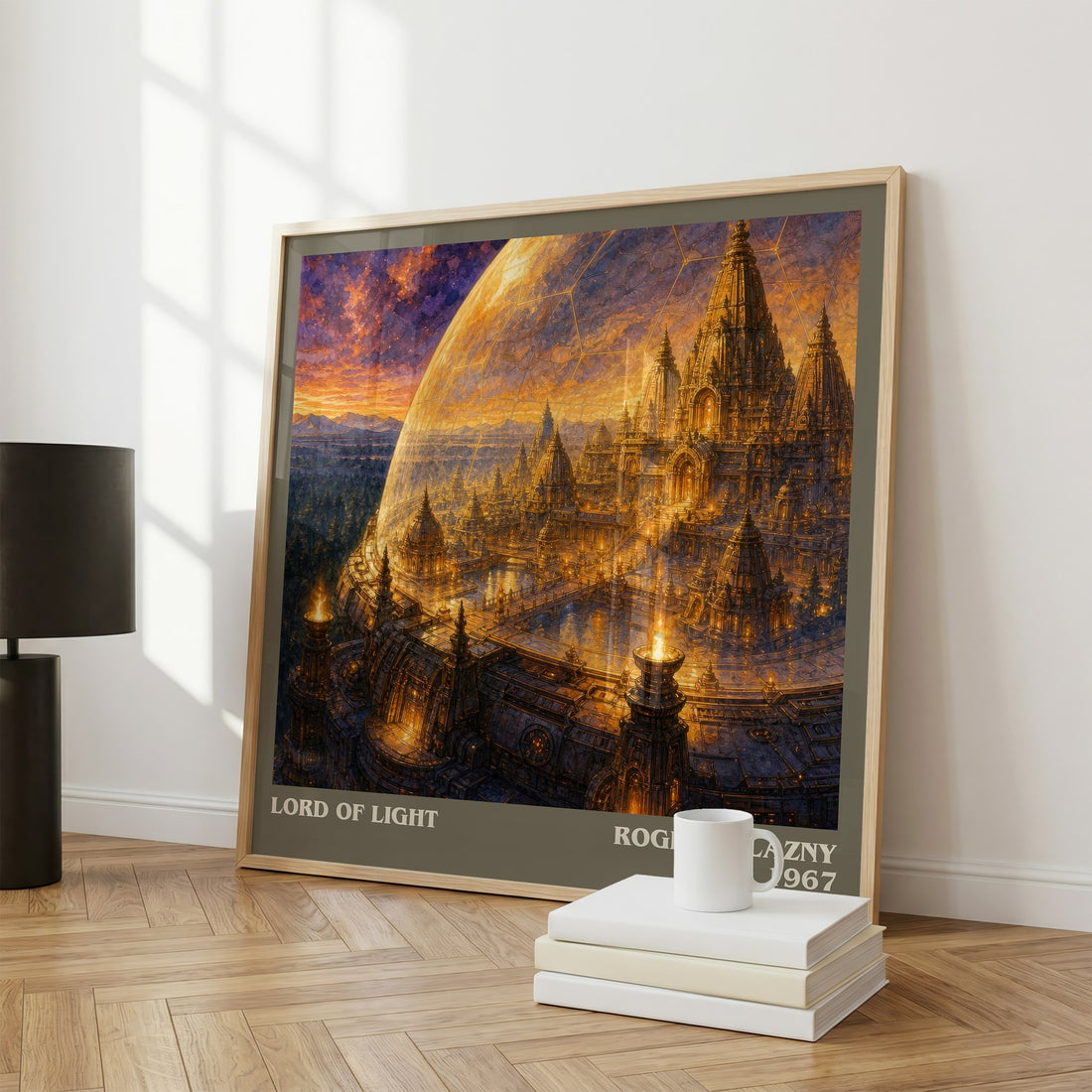 Lord of Light literary print framed by window – literary home decor