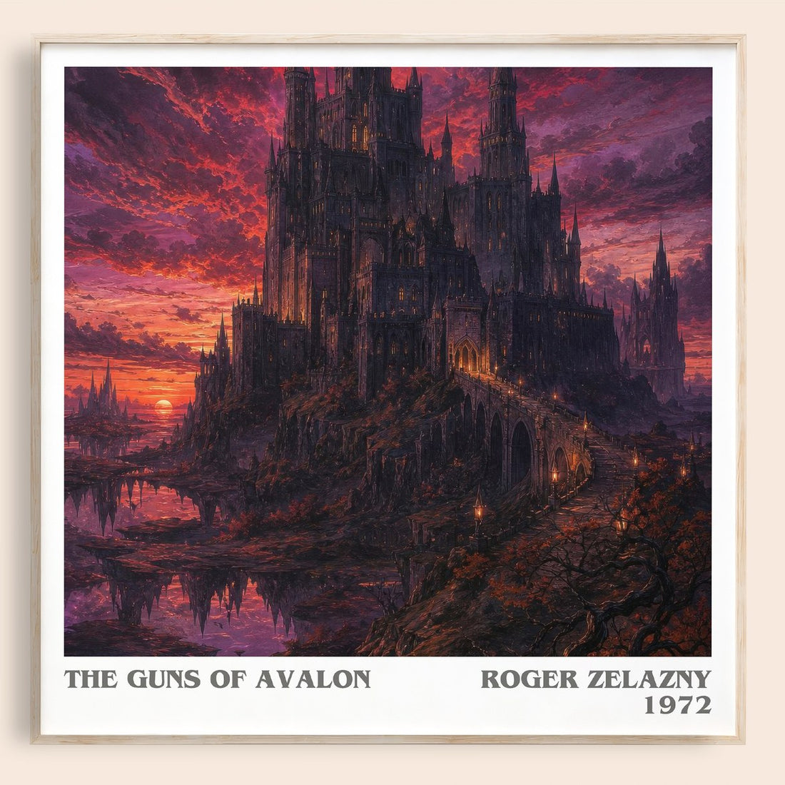 The Guns of Avalon literary book poster by Roger Zelazny – framed literary art print