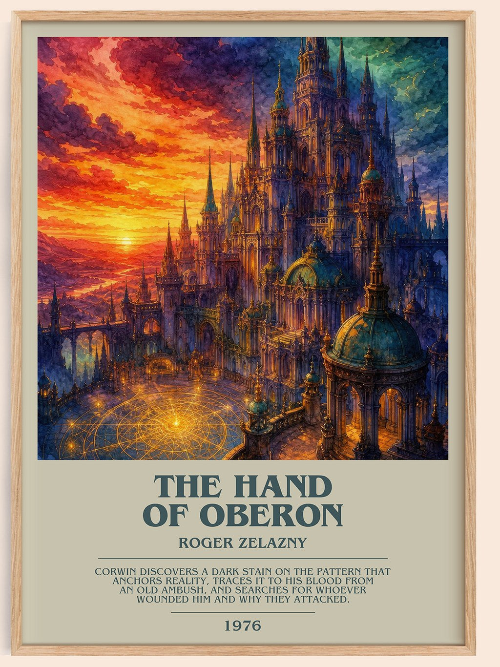 The Hand of Oberon bookish book poster by Roger Zelazny – framed literary art print