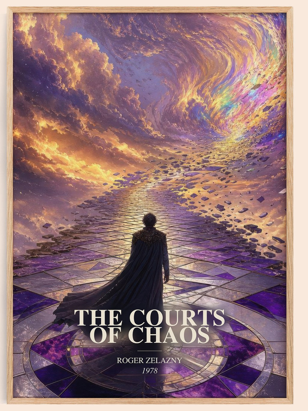 The Courts of Chaos watercolour book poster by Roger Zelazny – framed literary art print