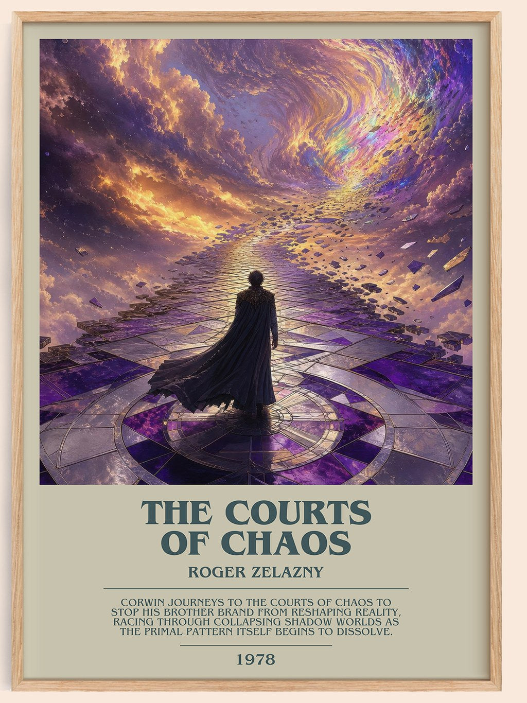 The Courts of Chaos bookish book poster by Roger Zelazny – framed literary art print