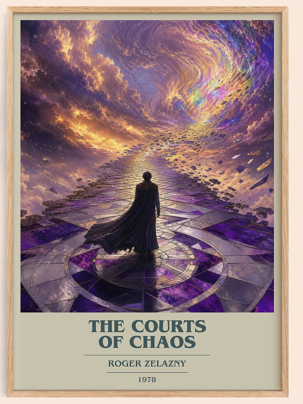 The Courts of Chaos book cover book poster by Roger Zelazny – framed literary art print