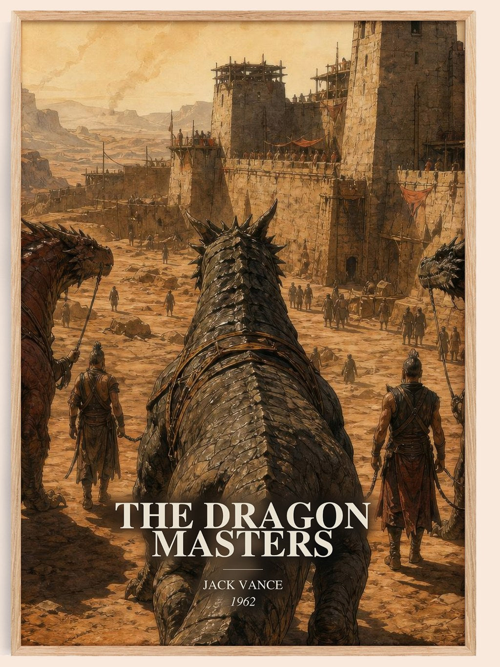 The Dragon Masters watercolour book poster by Jack Vance – framed literary art print