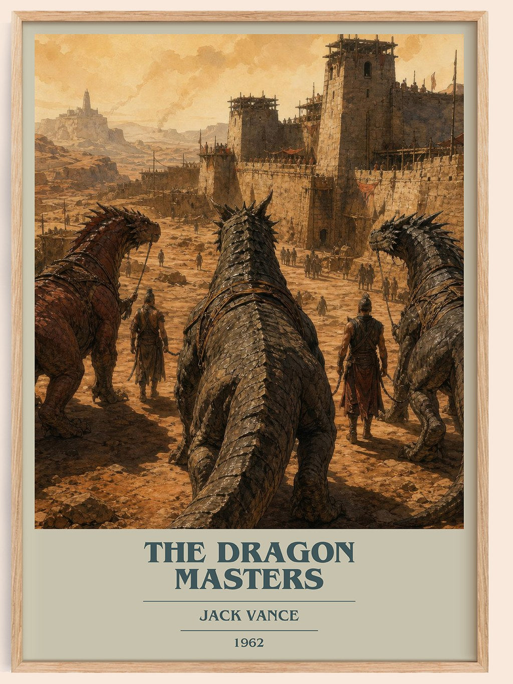 The Dragon Masters book cover book poster by Jack Vance – framed literary art print