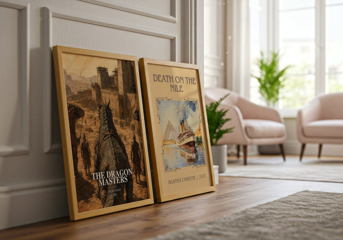 The Dragon Masters watercolour print framed by window – literary home decor
