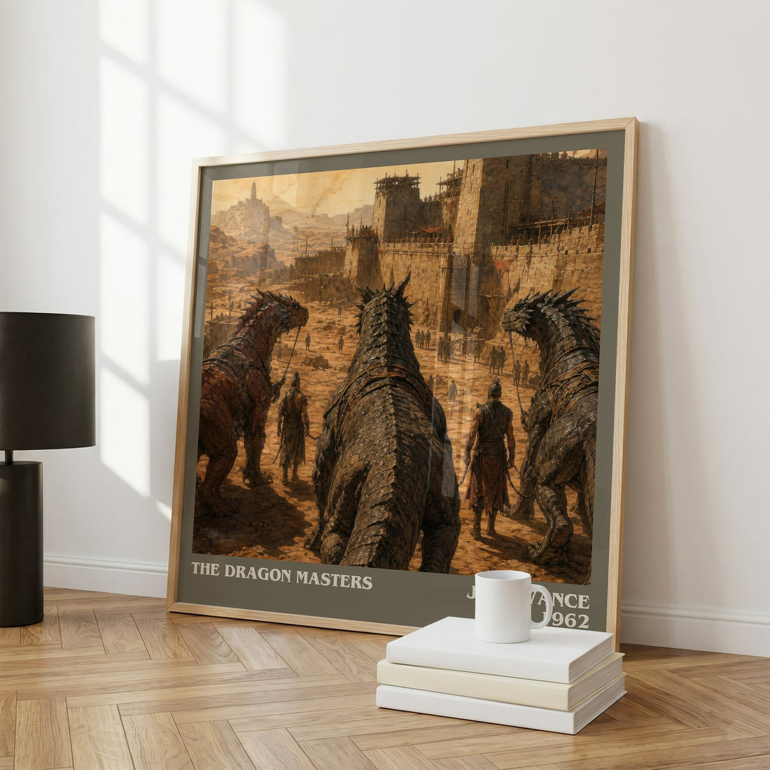 The Dragon Masters literary print framed by window – literary home decor