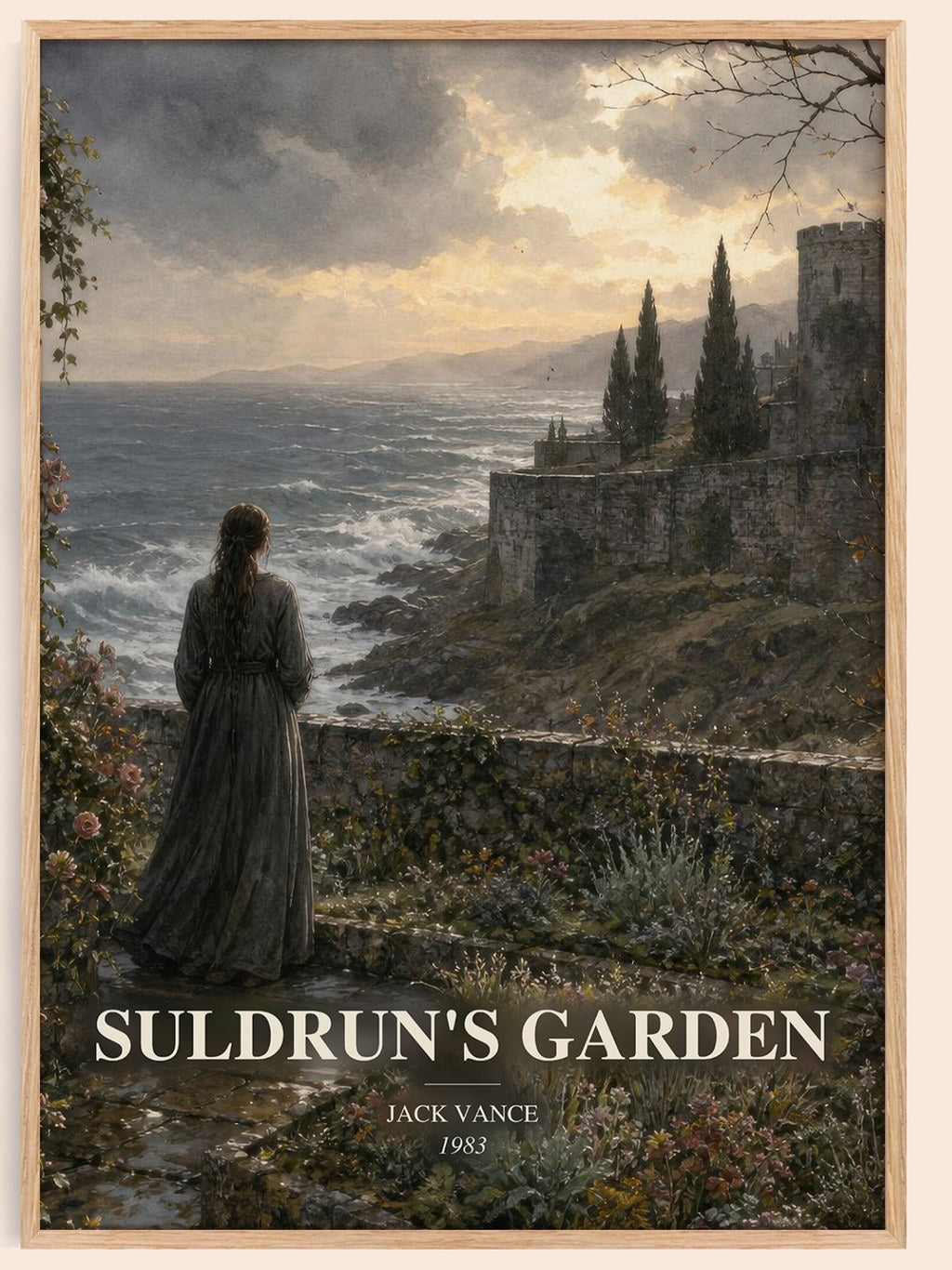 Suldrun's Garden watercolour book poster by Jack Vance – framed literary art print