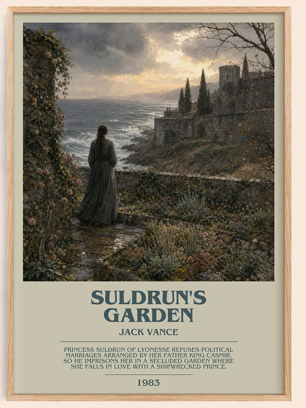 Suldrun's Garden bookish book poster by Jack Vance – framed literary art print