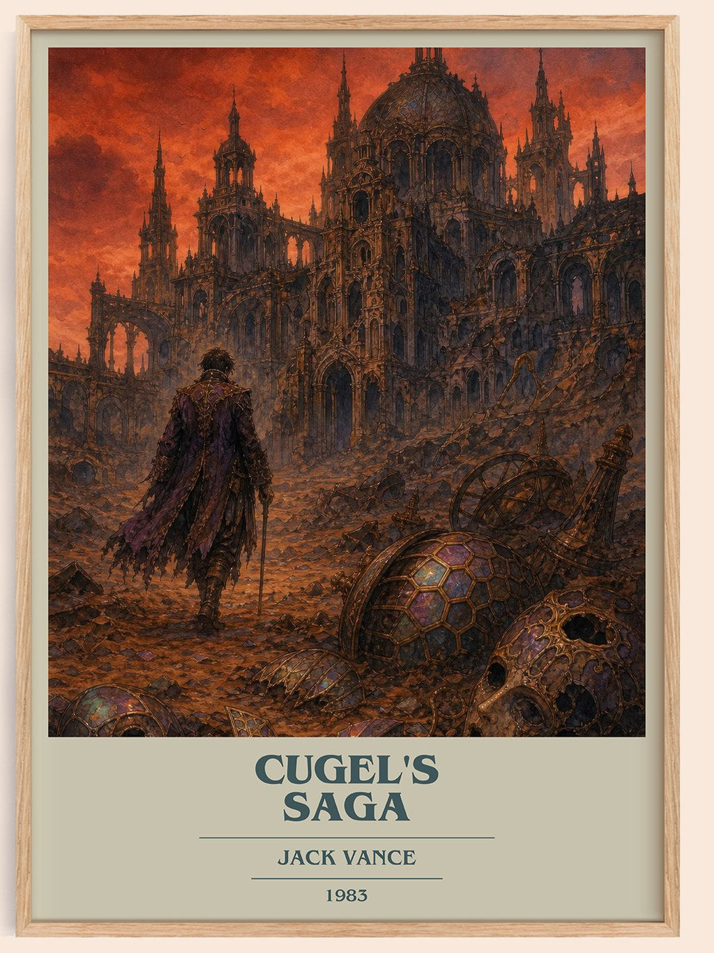 Cugel's Saga book cover book poster by Jack Vance – framed literary art print