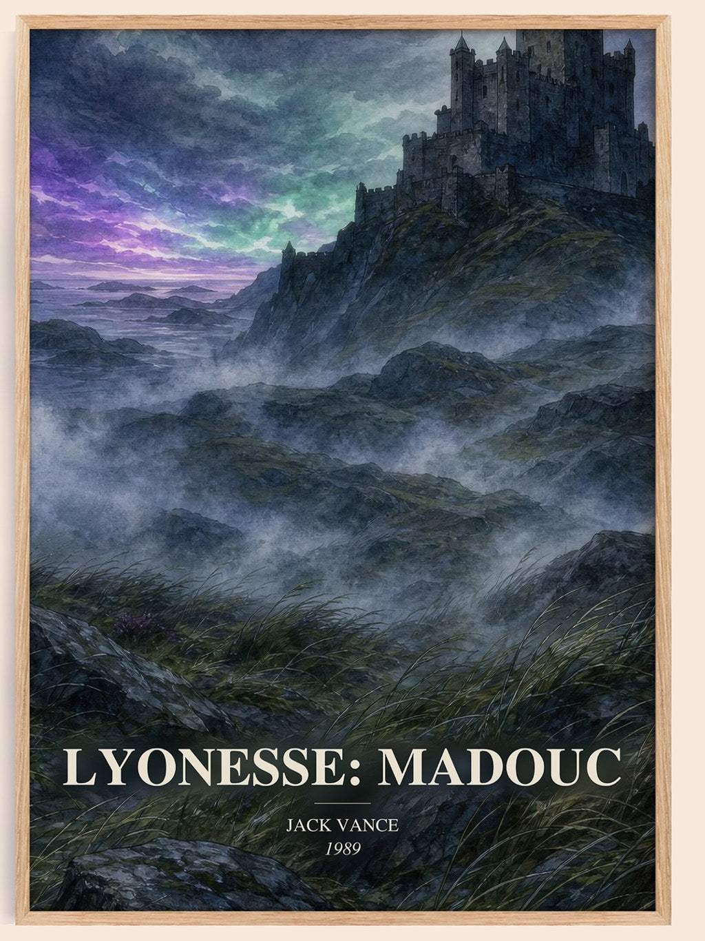 Lyonesse: Madouc watercolour book poster by Jack Vance – framed literary art print