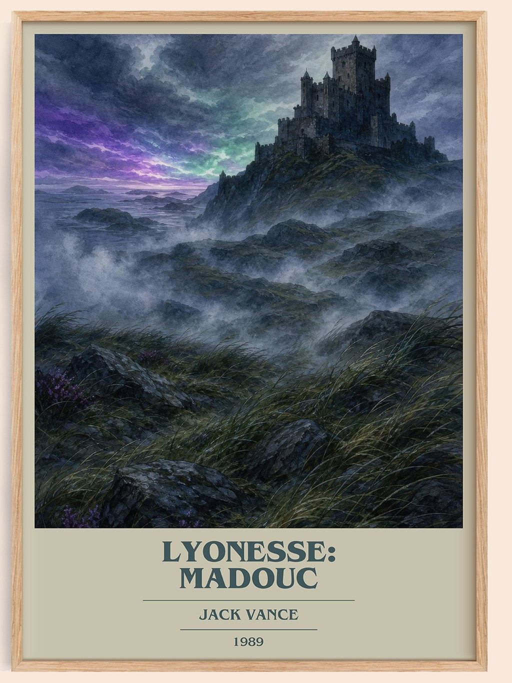 Lyonesse: Madouc book cover book poster by Jack Vance – framed literary art print