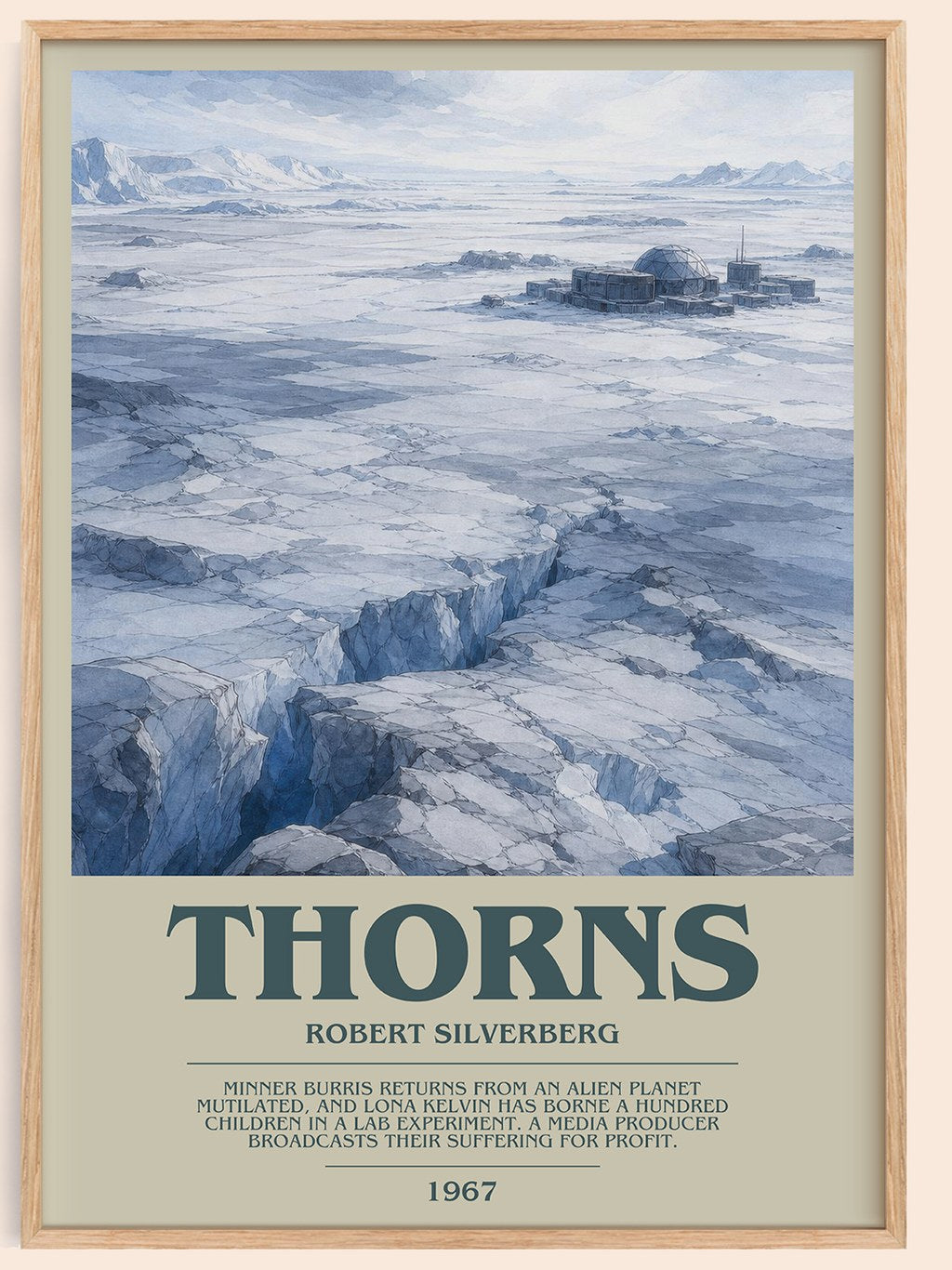 Thorns bookish book poster by Robert Silverberg – framed literary art print