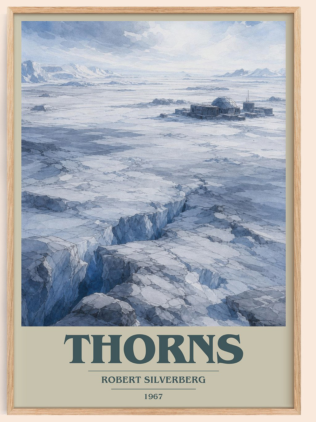 Thorns book cover book poster by Robert Silverberg – framed literary art print