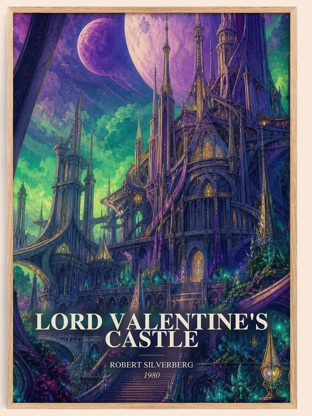 Lord Valentine's Castle watercolour book poster by Robert Silverberg – framed literary art print