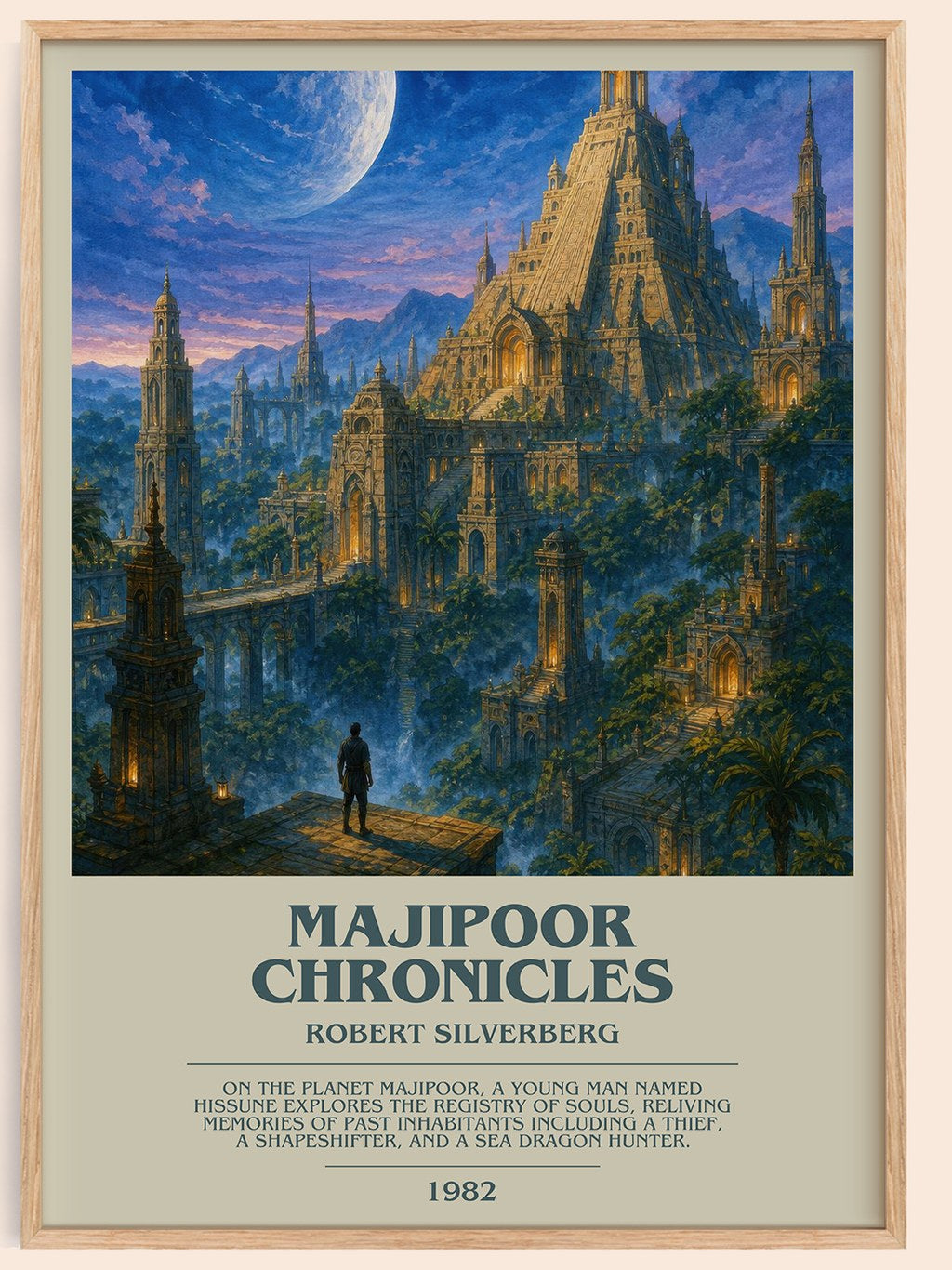 Majipoor Chronicles bookish book poster by Robert Silverberg – framed literary art print