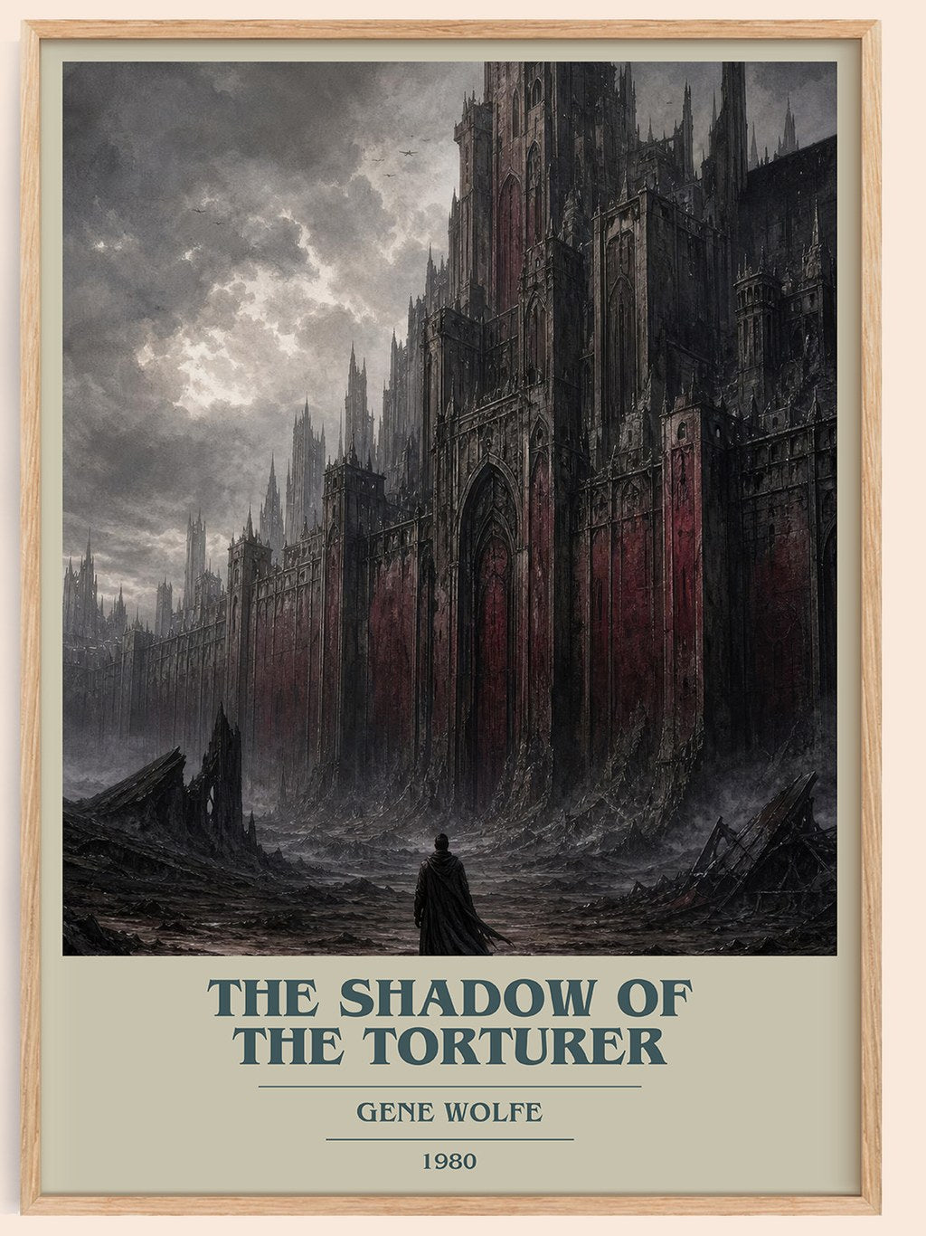 The Shadow of the Torturer book cover book poster by Gene Wolfe – framed literary art print