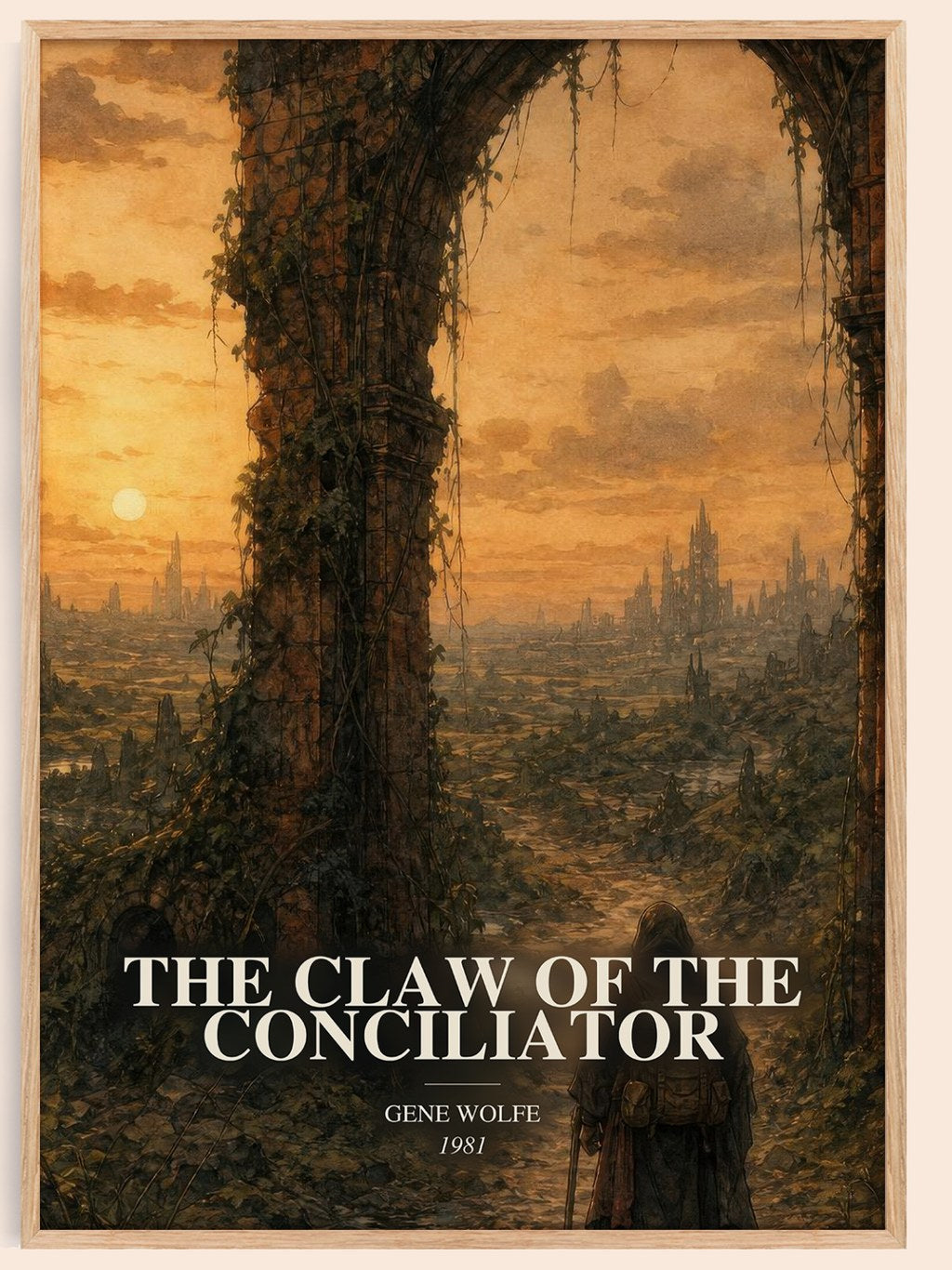 The Claw of the Conciliator watercolour book poster by Gene Wolfe – framed literary art print