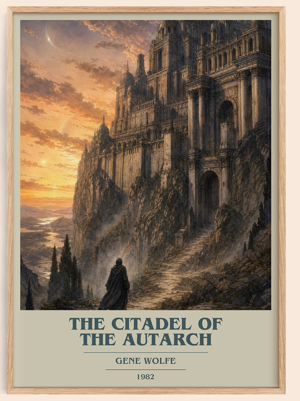 The Citadel of the Autarch book cover book poster by Gene Wolfe – framed literary art print