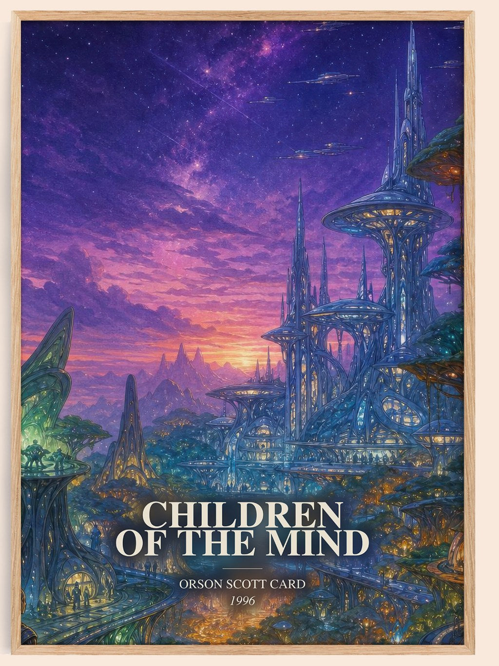 Children of the Mind watercolour book poster by Orson Scott Card – framed literary art print