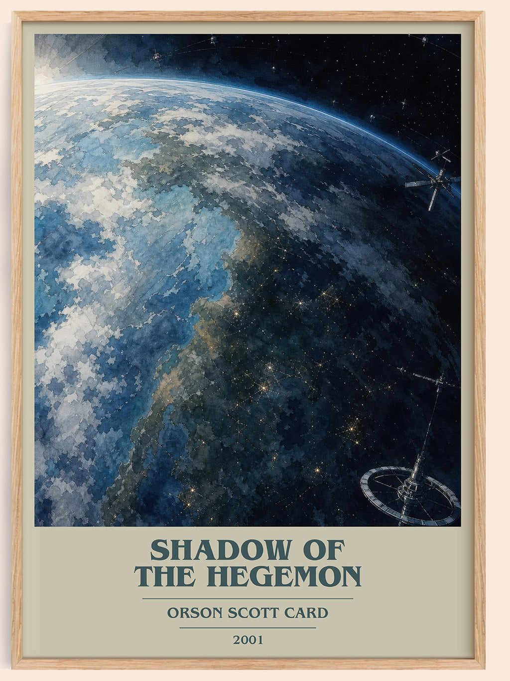 Shadow of the Hegemon book cover book poster by Orson Scott Card – framed literary art print