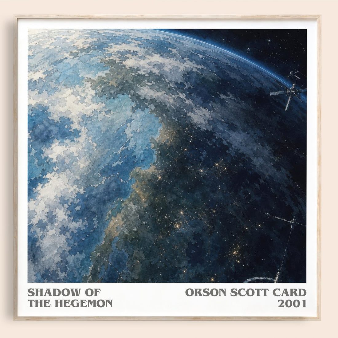 Shadow of the Hegemon literary book poster by Orson Scott Card – framed literary art print