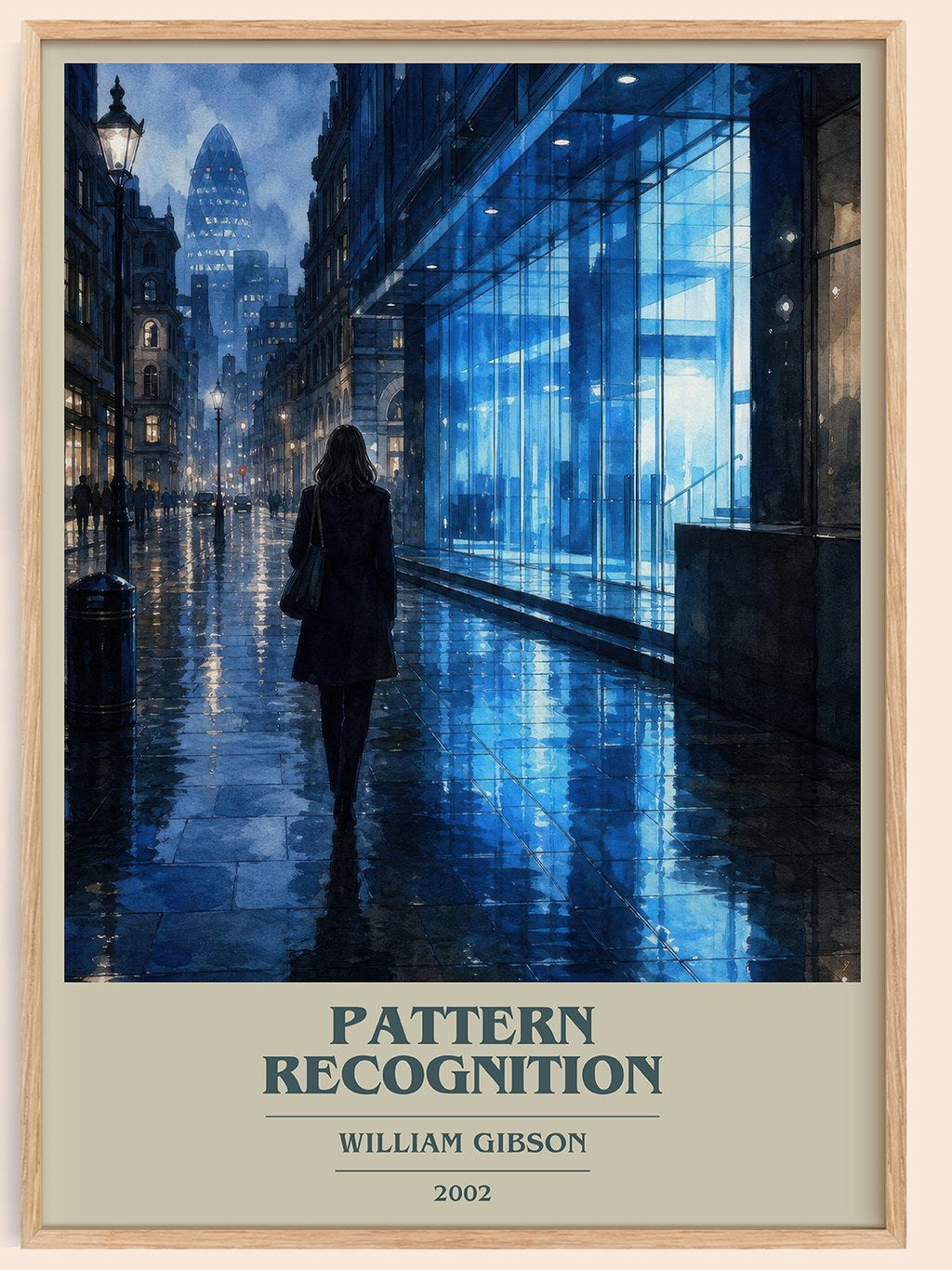 Pattern Recognition book cover book poster by William Gibson – framed literary art print