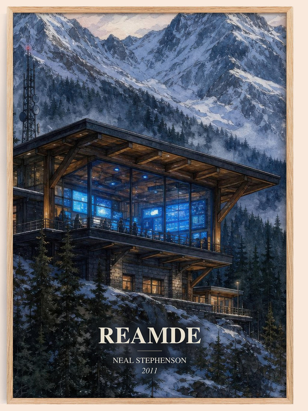 Reamde watercolour book poster by Neal Stephenson – framed literary art print