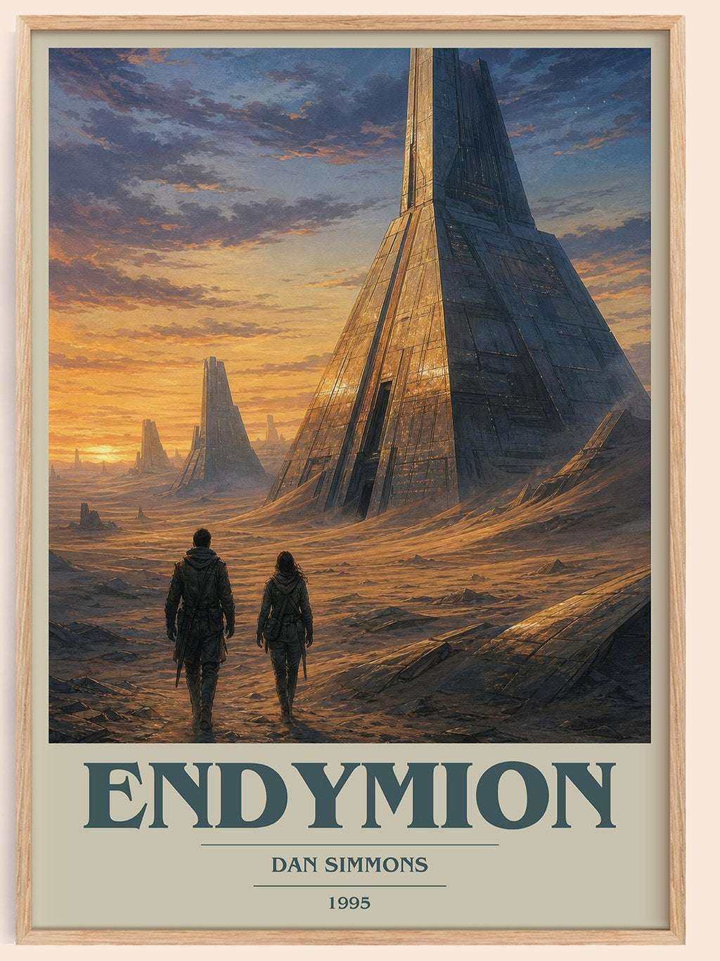Endymion book cover book poster by Dan Simmons – framed literary art print
