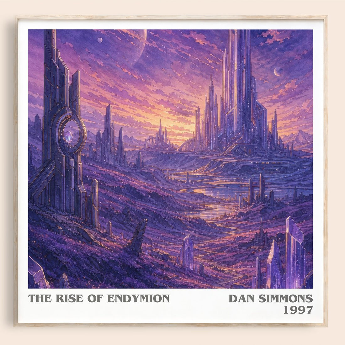 The Rise of Endymion literary book poster by Dan Simmons – framed literary art print