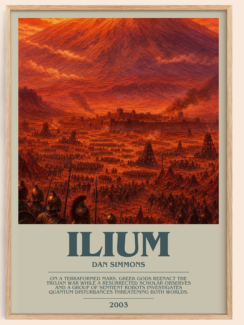 Ilium bookish book poster by Dan Simmons – framed literary art print