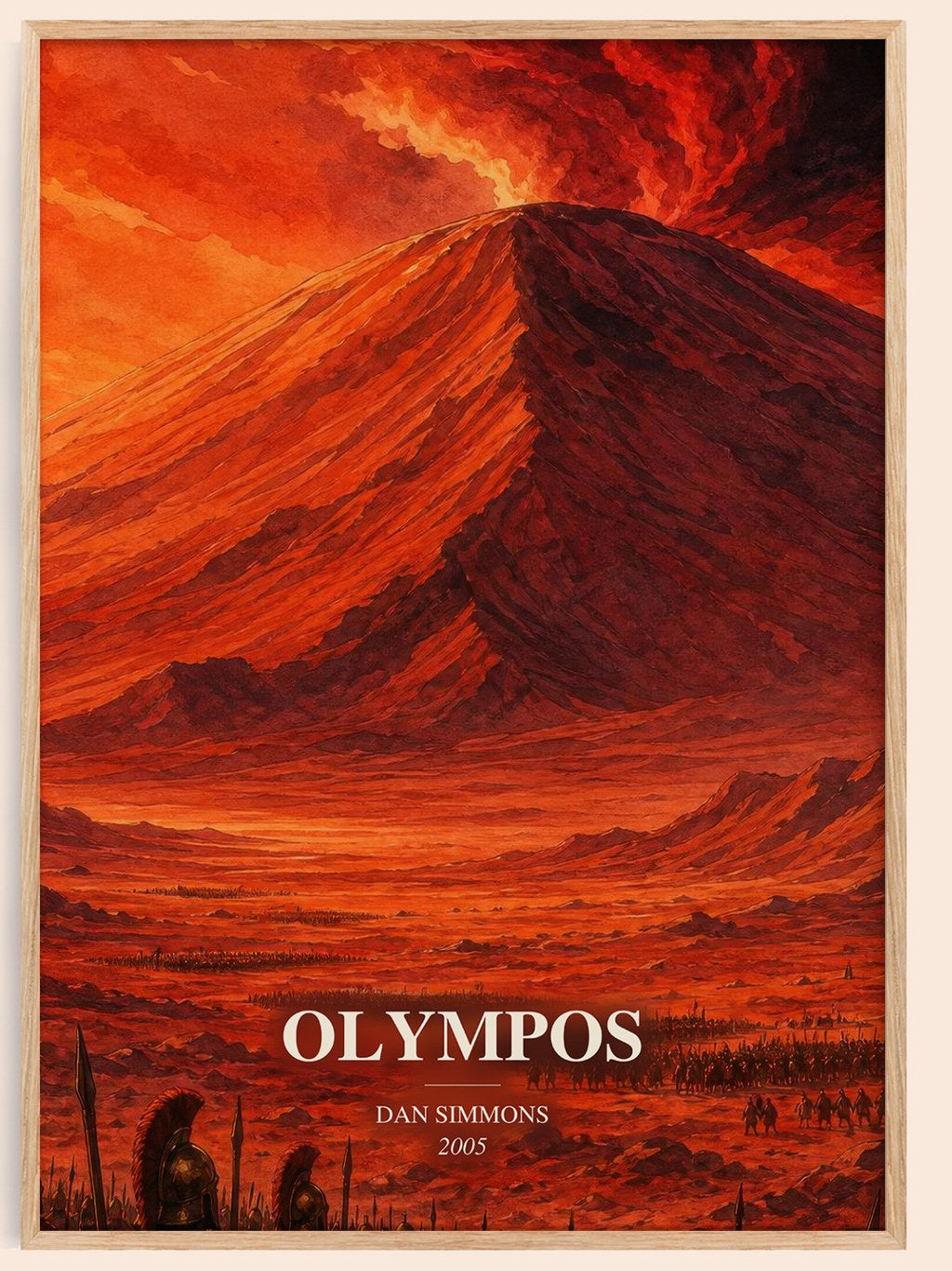Olympos watercolour book poster by Dan Simmons – framed literary art print