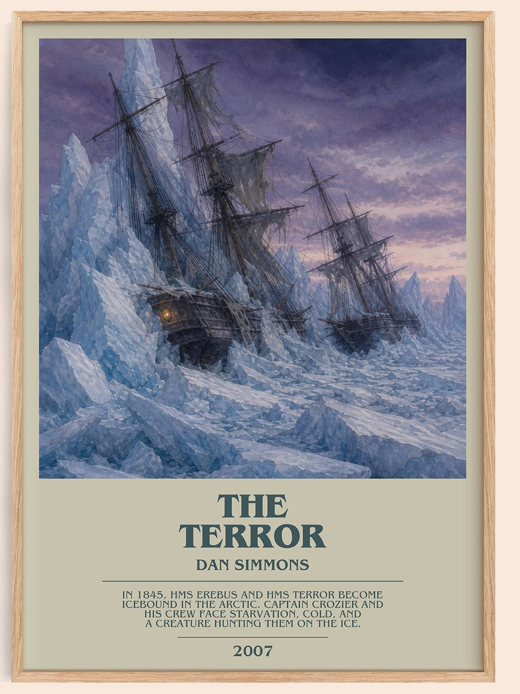 The Terror bookish book poster by Dan Simmons – framed literary art print