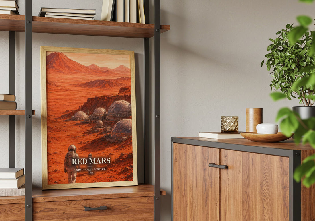 Red Mars book watercolour illustration paper finish options – matte satin gloss