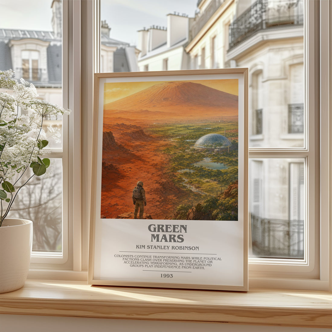 Green Mars bookish poster colour and style options – Kim Stanley Robinson book art