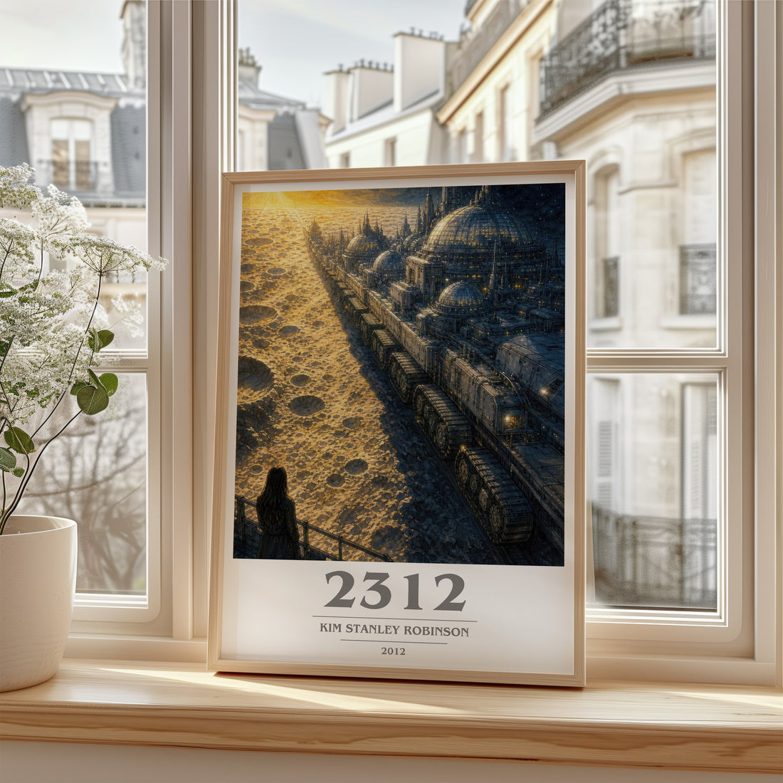 2312 book cover poster colour and style options – Kim Stanley Robinson book art
