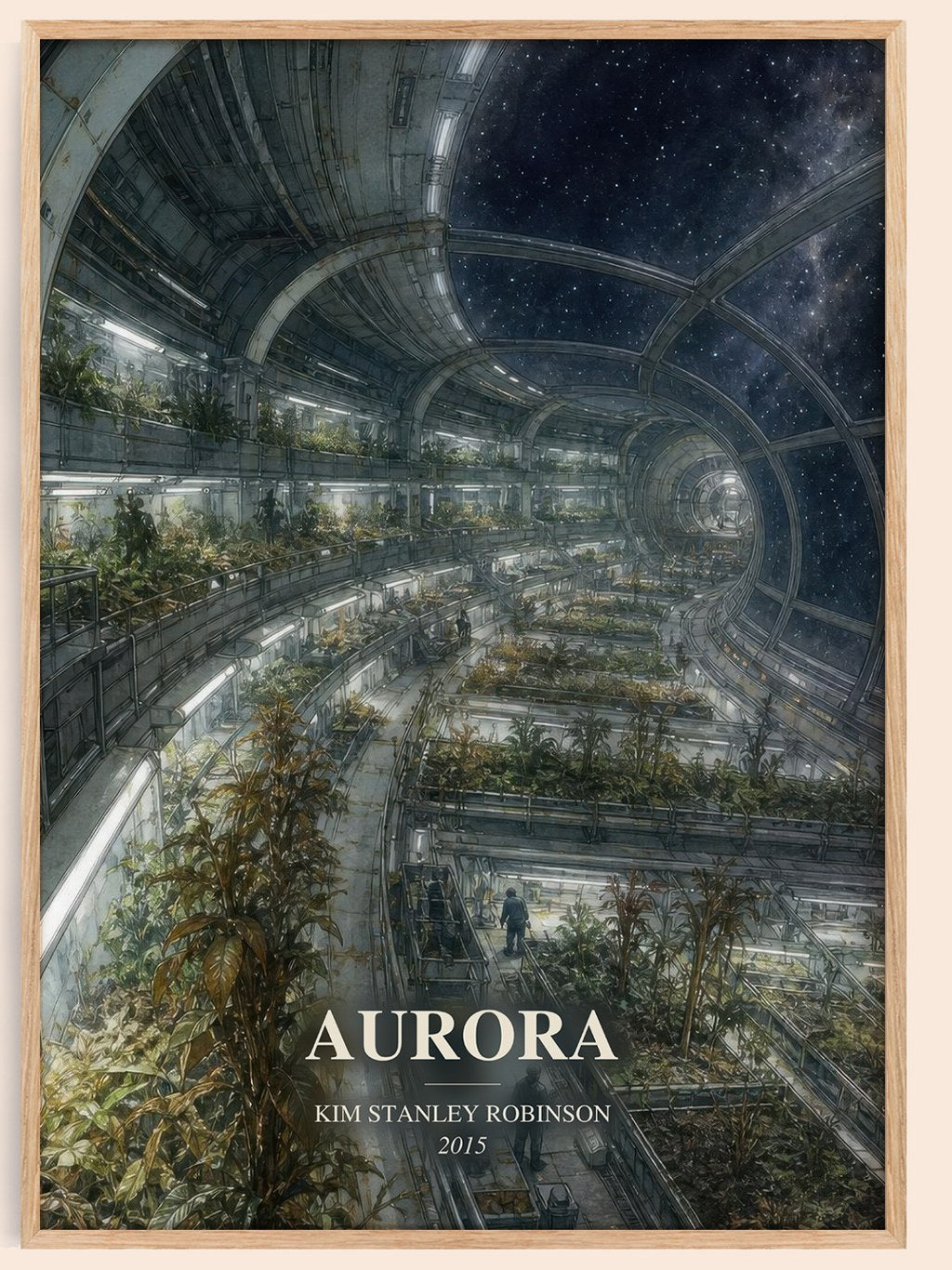 Aurora watercolour book poster by Kim Stanley Robinson – framed literary art print