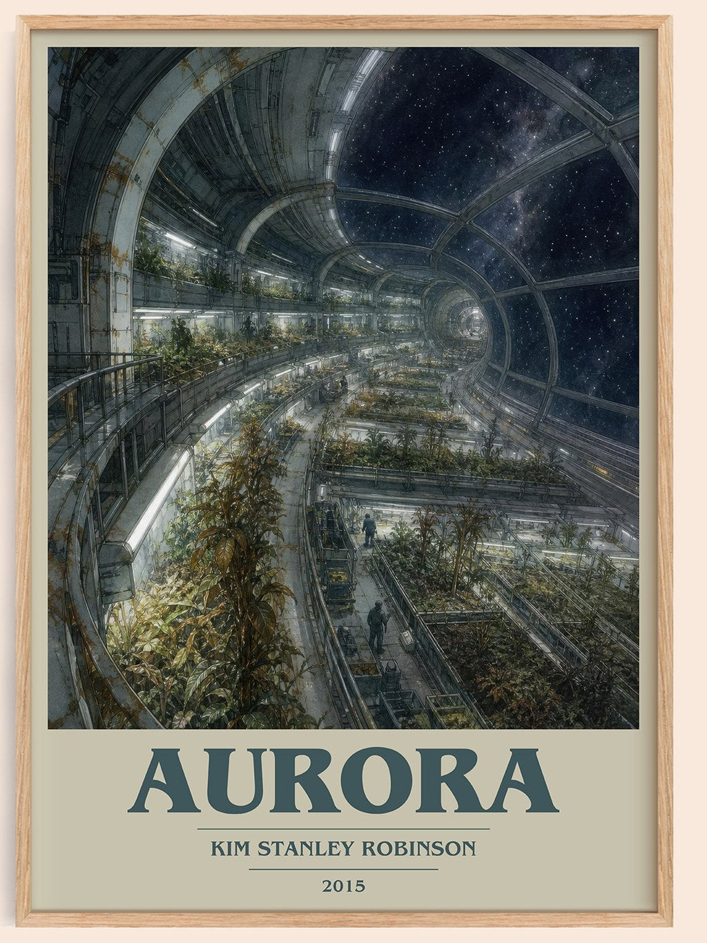 Aurora book cover book poster by Kim Stanley Robinson – framed literary art print